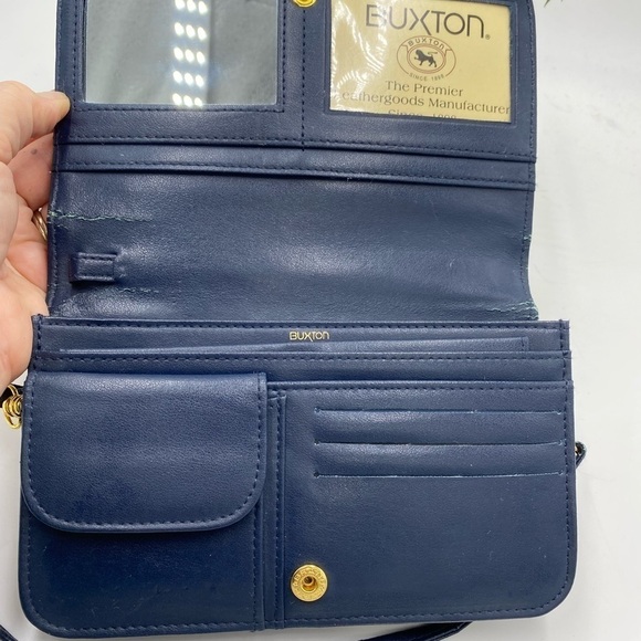 Buxton Crossbody Bag Purse Wallet
Clutch Blue Leather Card Holder Purse Bag - Picture 9 of 15